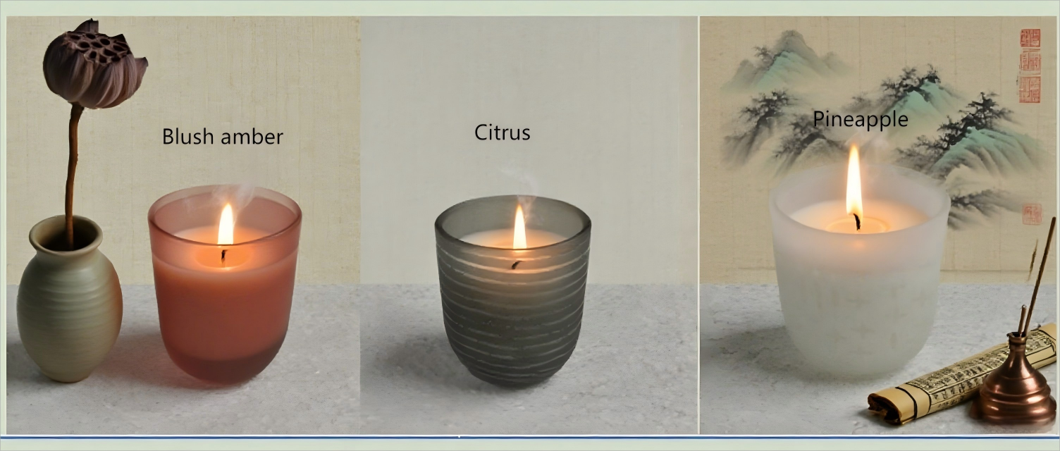 Frosted Glass With Uv Pattern Candles